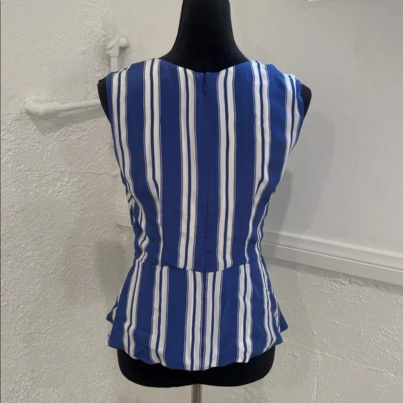J. Crew Blue White Striped Tie Front Top Size 6 - Picture 8 of 8
